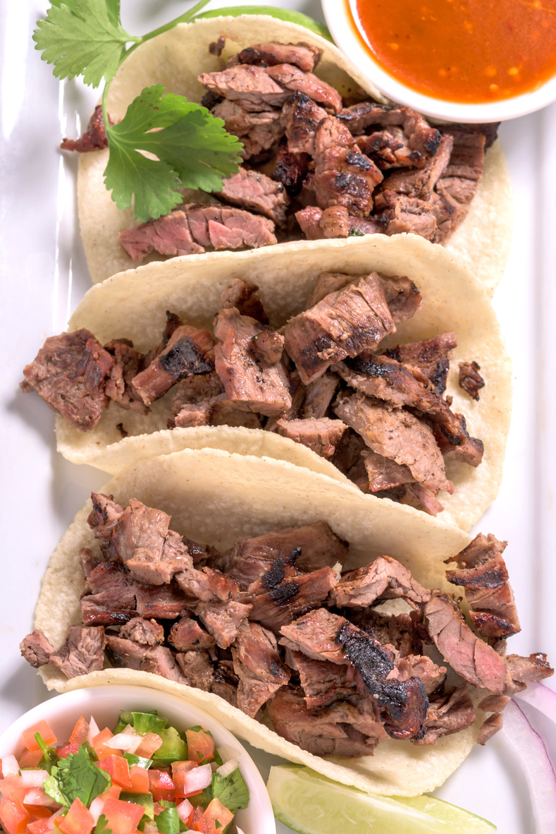 Steak tacos from above