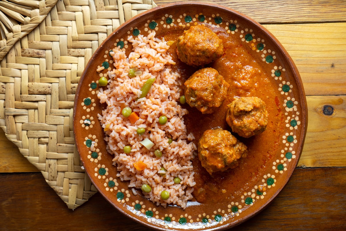 Mexican meatballs with red rice