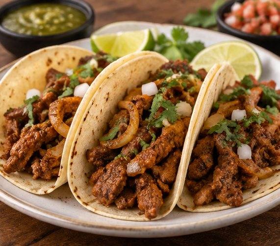 Three street tacos